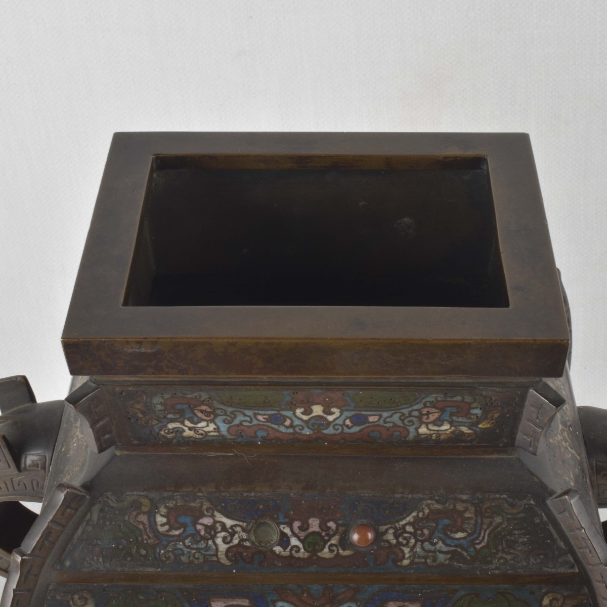 Chinese Cloisonne and Bronze Wine Vessel