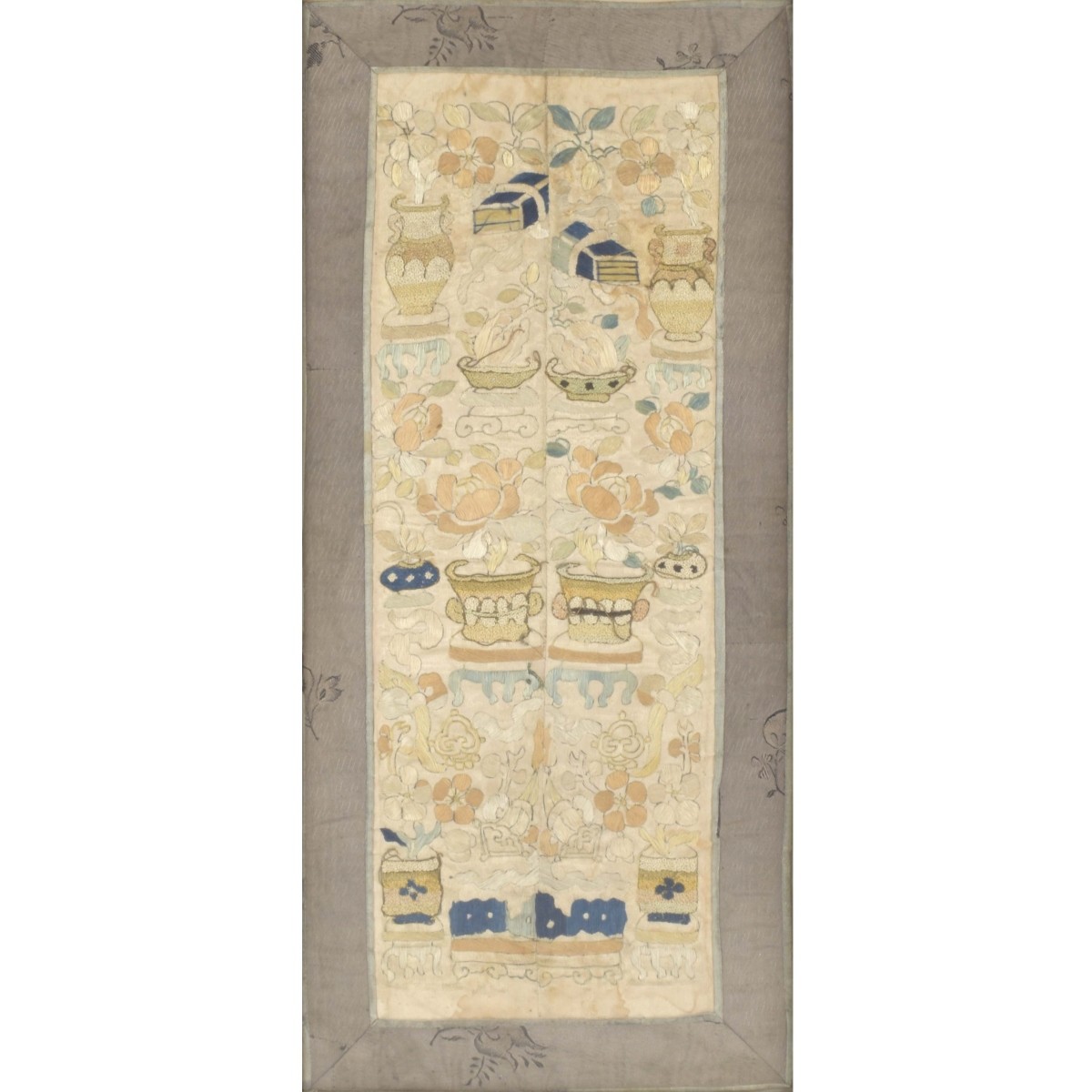 19th Century Chinese Embroidery Silk Panel