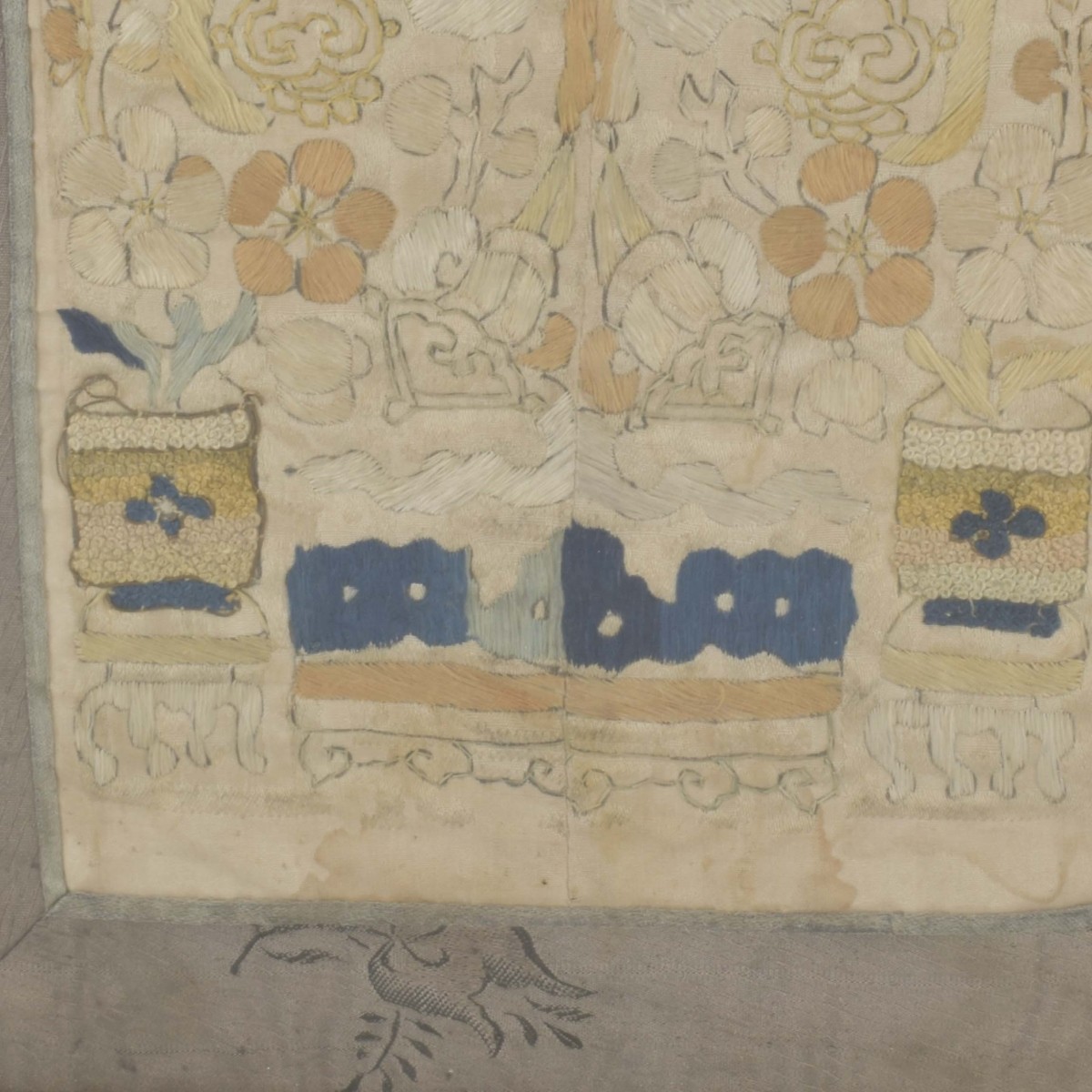 19th Century Chinese Embroidery Silk Panel