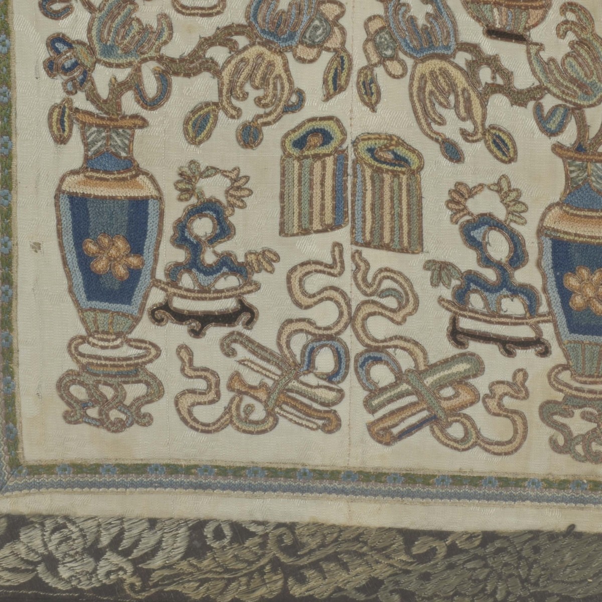 19th Century Chinese Embroidery Silk Panel
