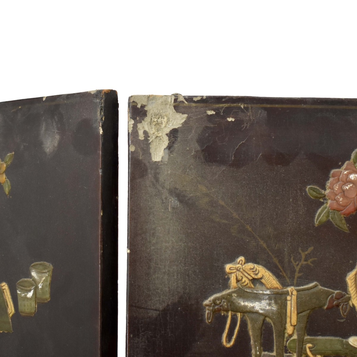 Chinese Hardstone Four Panel Room Screen