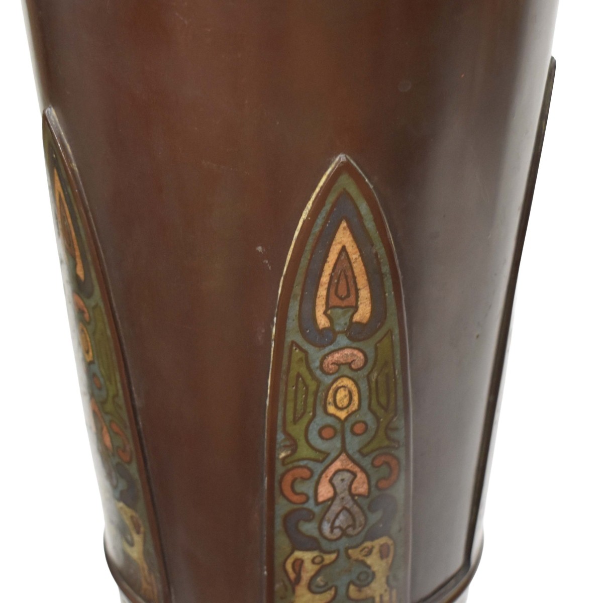 Chinese Bronze and Cloisonne Lamp