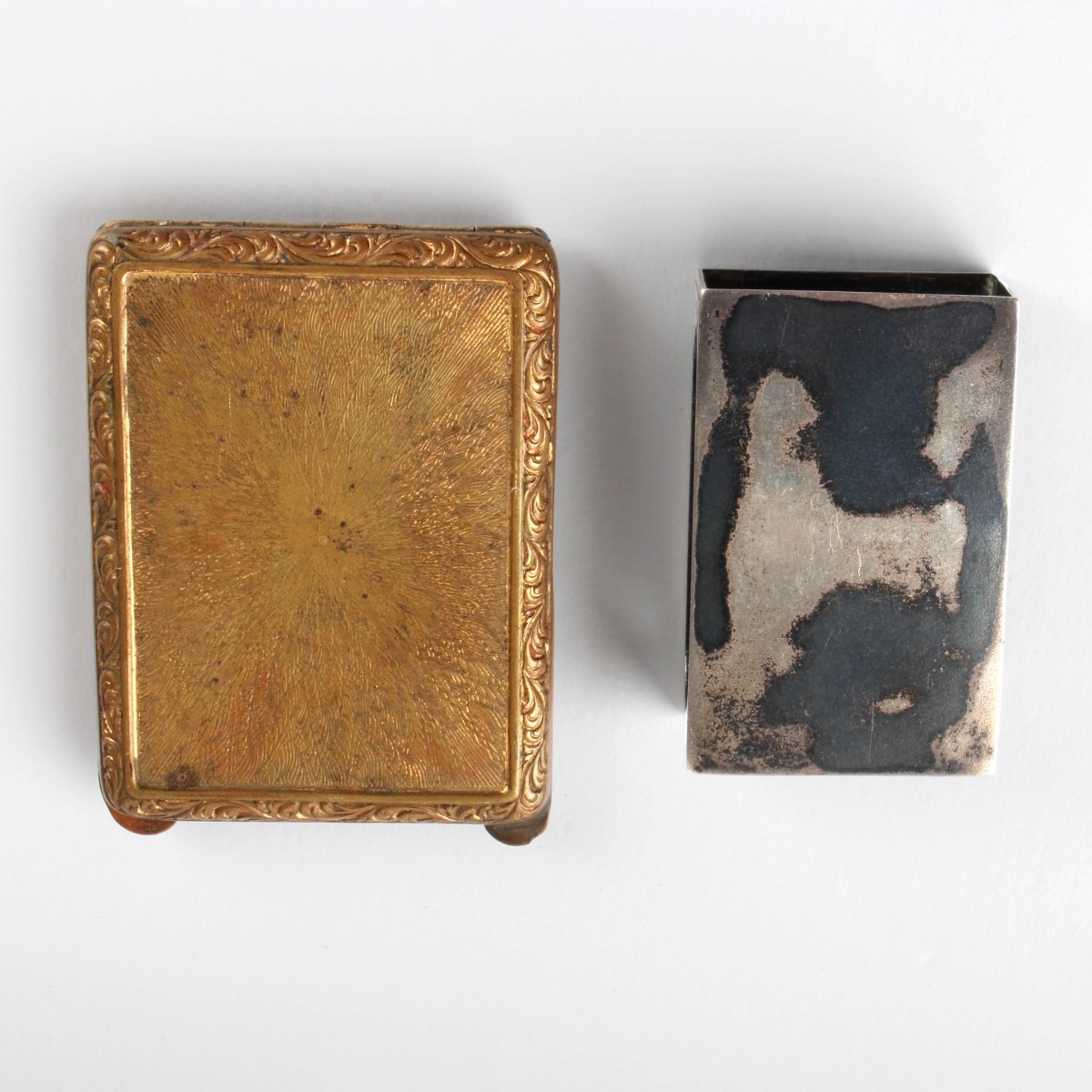 Enamel Match Box and Match Safe
