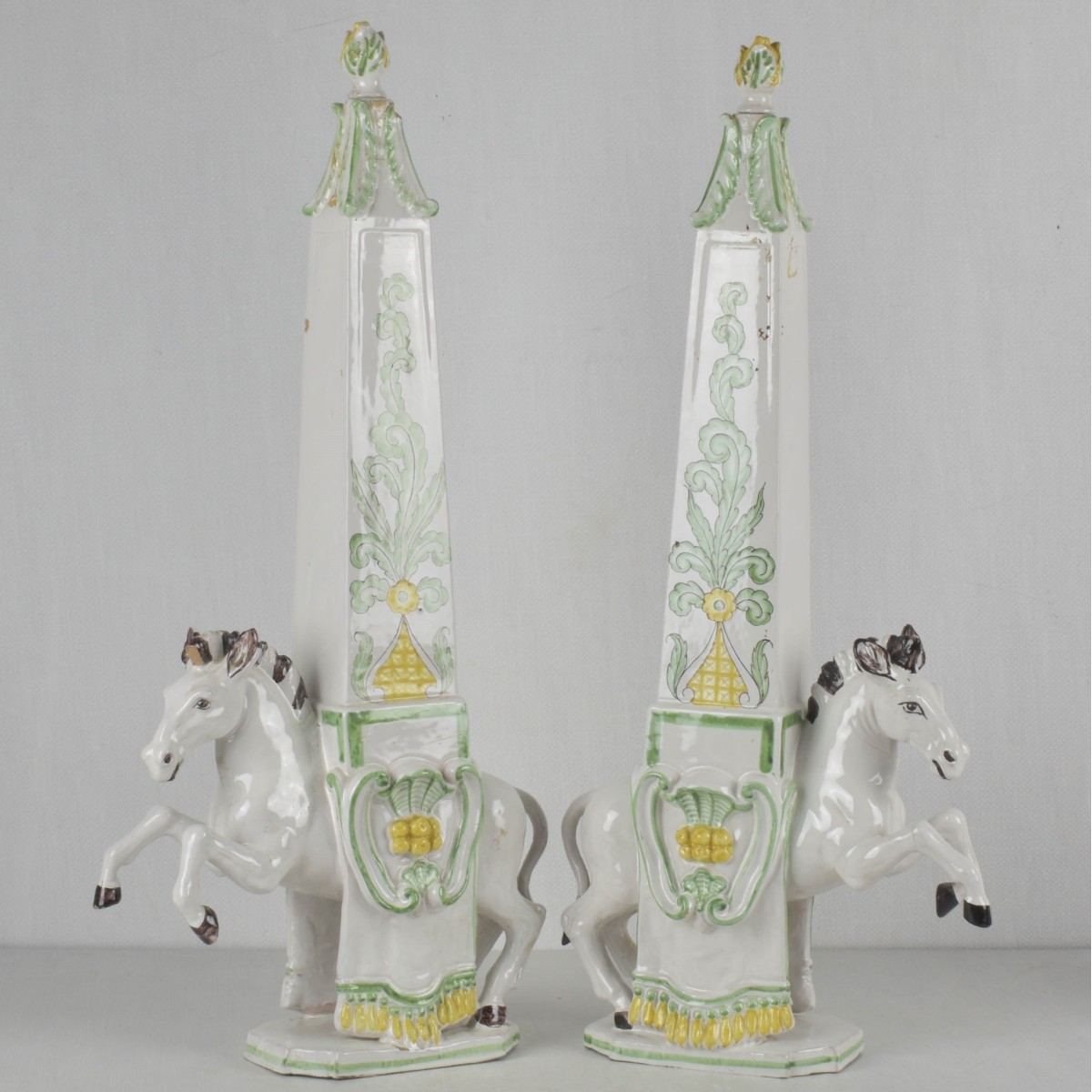 Faience Galloping Horse Obelisks
