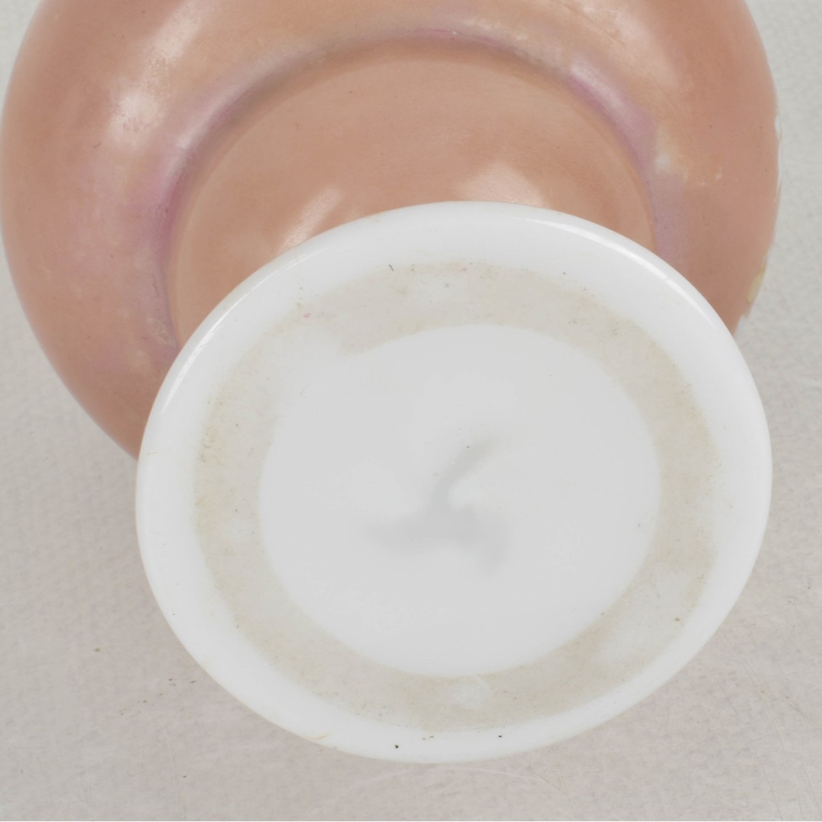 Vintage Opaline Round Glass Footed Vase