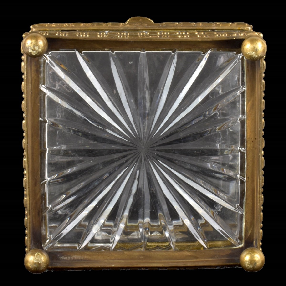 Castilian Vintage Glass and Brass Box