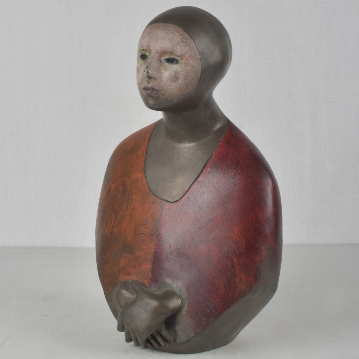 E. Toro Painted Bronze Sculpture