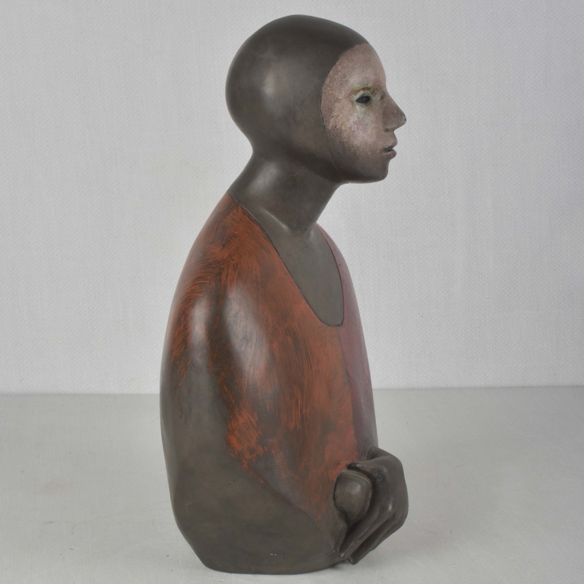 E. Toro Painted Bronze Sculpture
