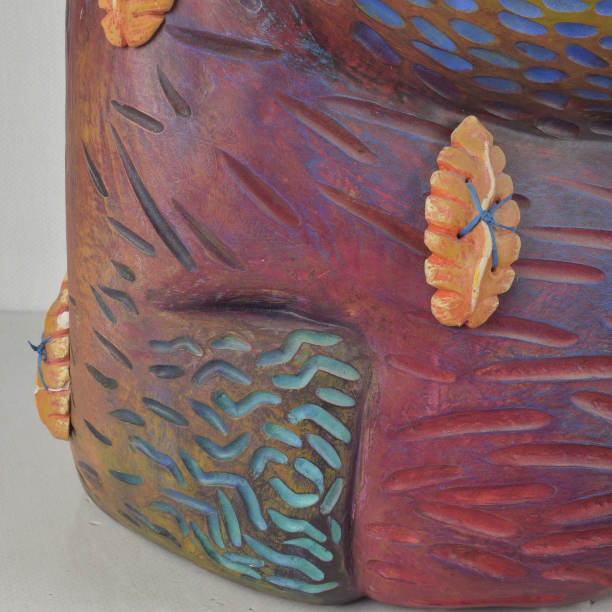 Large Hand Made Painted Pottery Vase