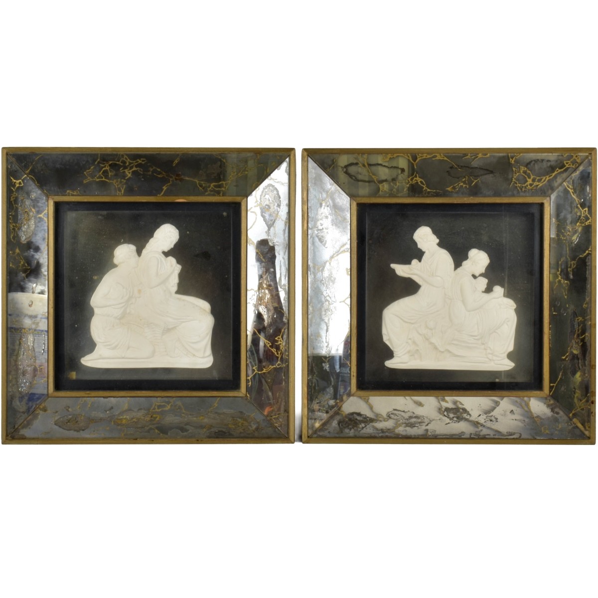 Framed High Relief Grecian Plaques