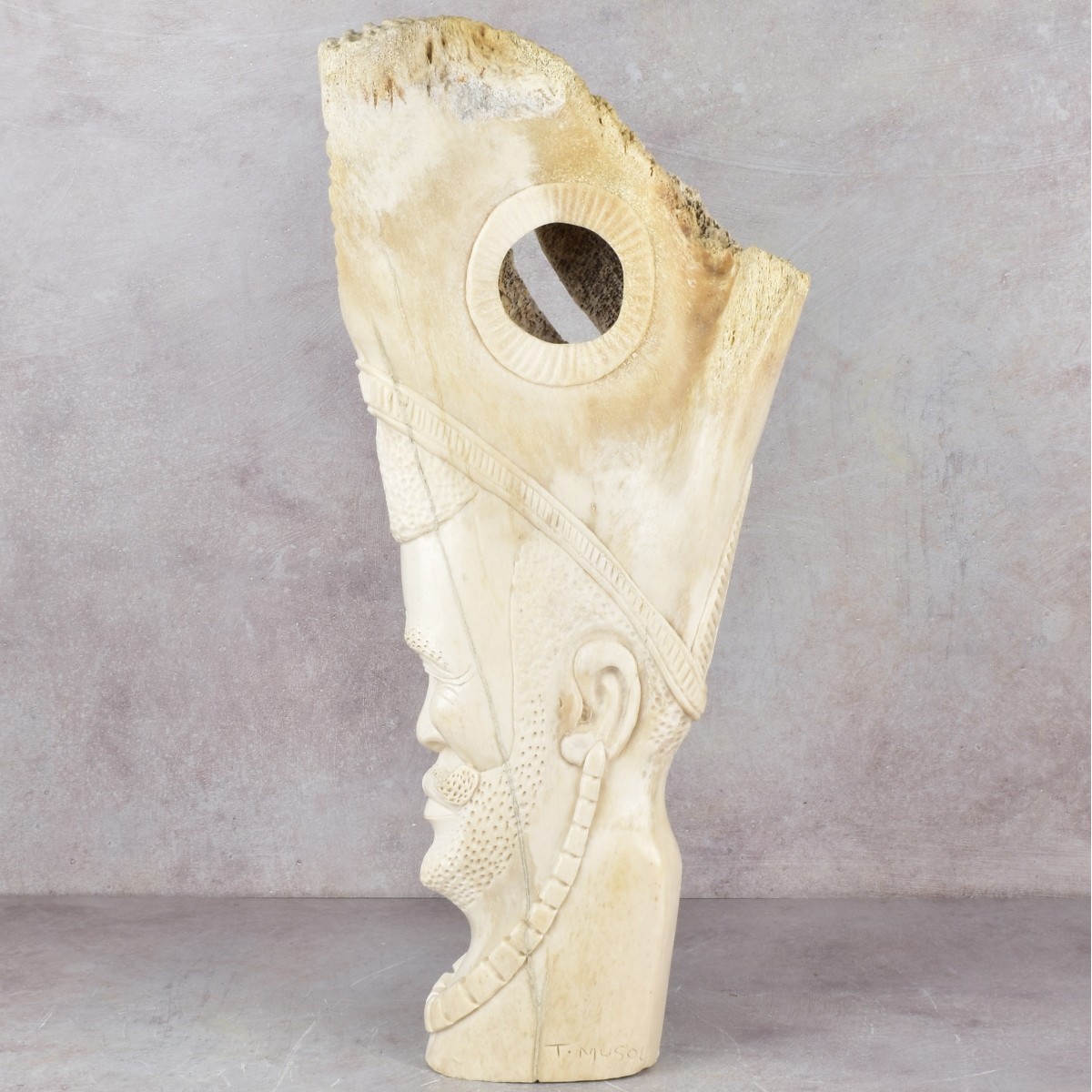 Exceptionally Large Carved Bone Figure