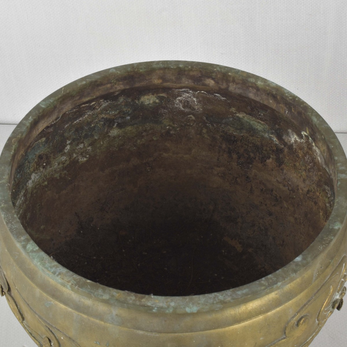 Vintage Japanese Brass Floral Planter
