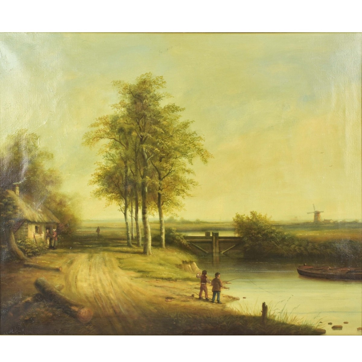 Oil On Canvas Dutch Landscape