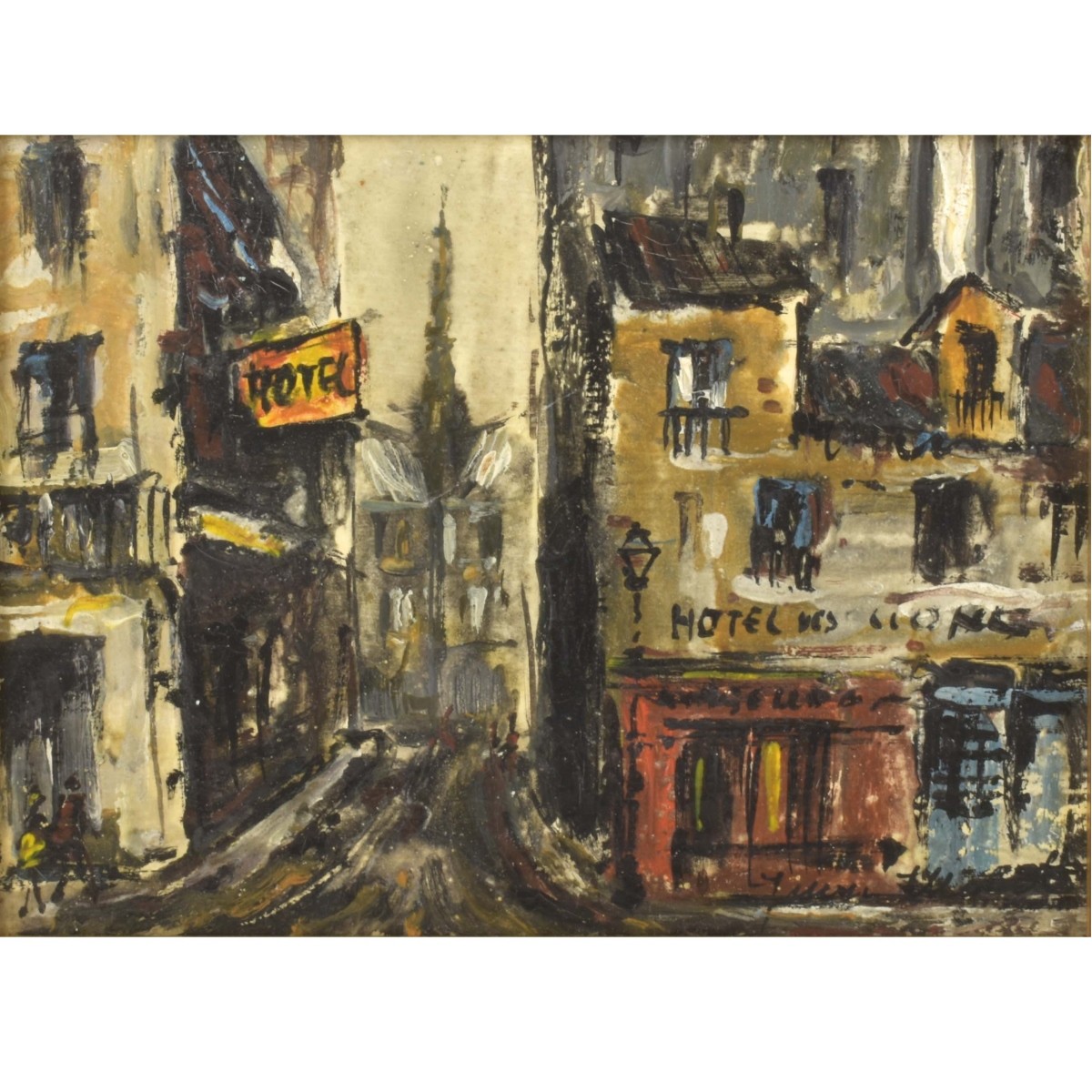 Oil on Board Parisian Street Scenes