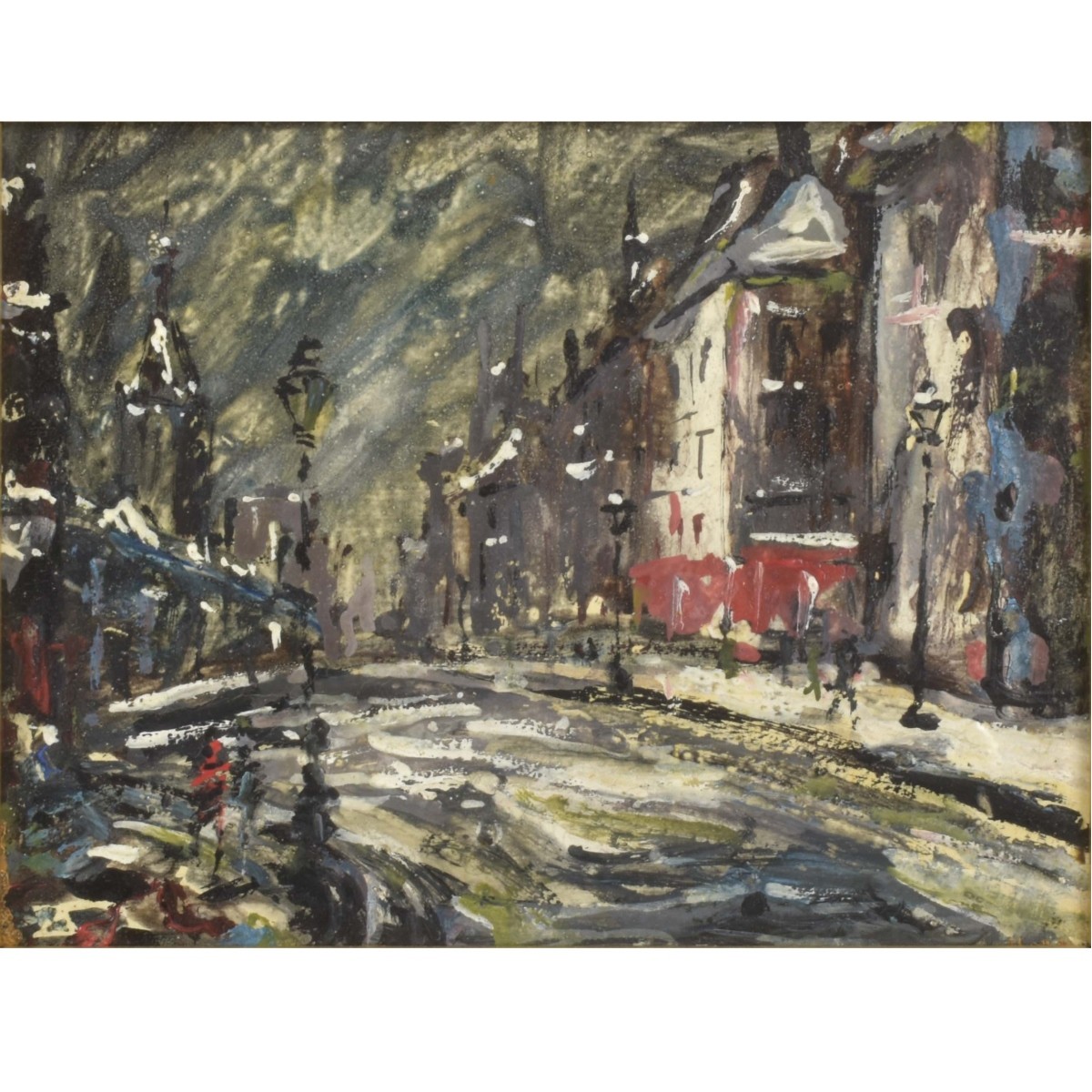 Oil on Board Parisian Street Scenes