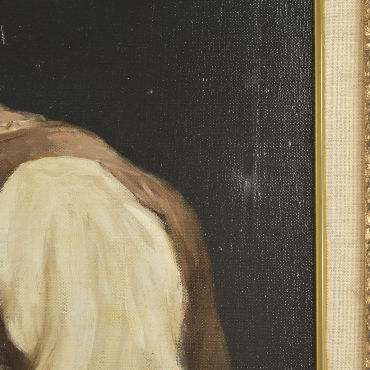 Painting of an Old Man Polishing his Shoes