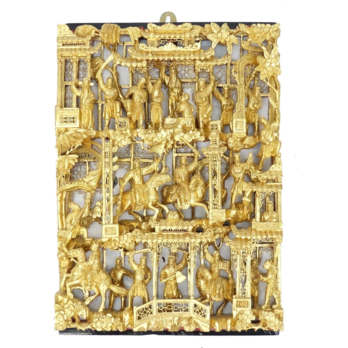 Chinese Giltwood Relief Panel