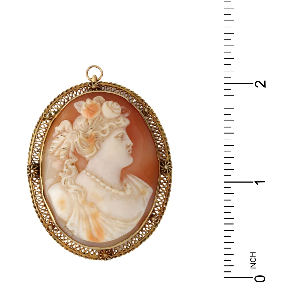 Cameo and 14K Pendant Brooch
