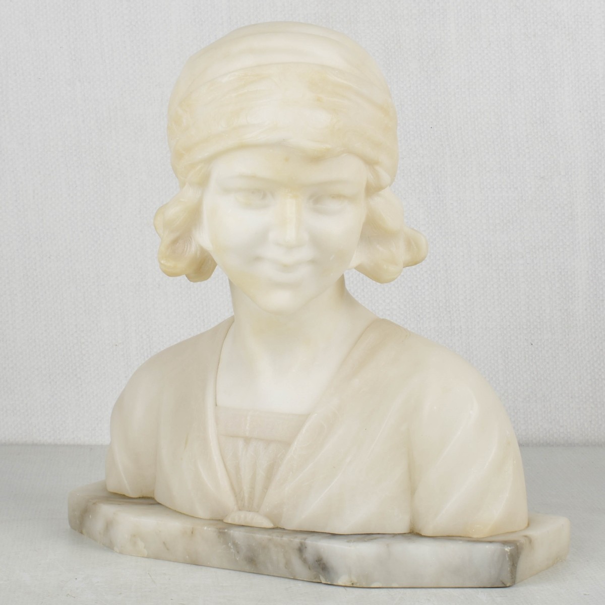 Art Nouveau Marble and Alabaster Bust