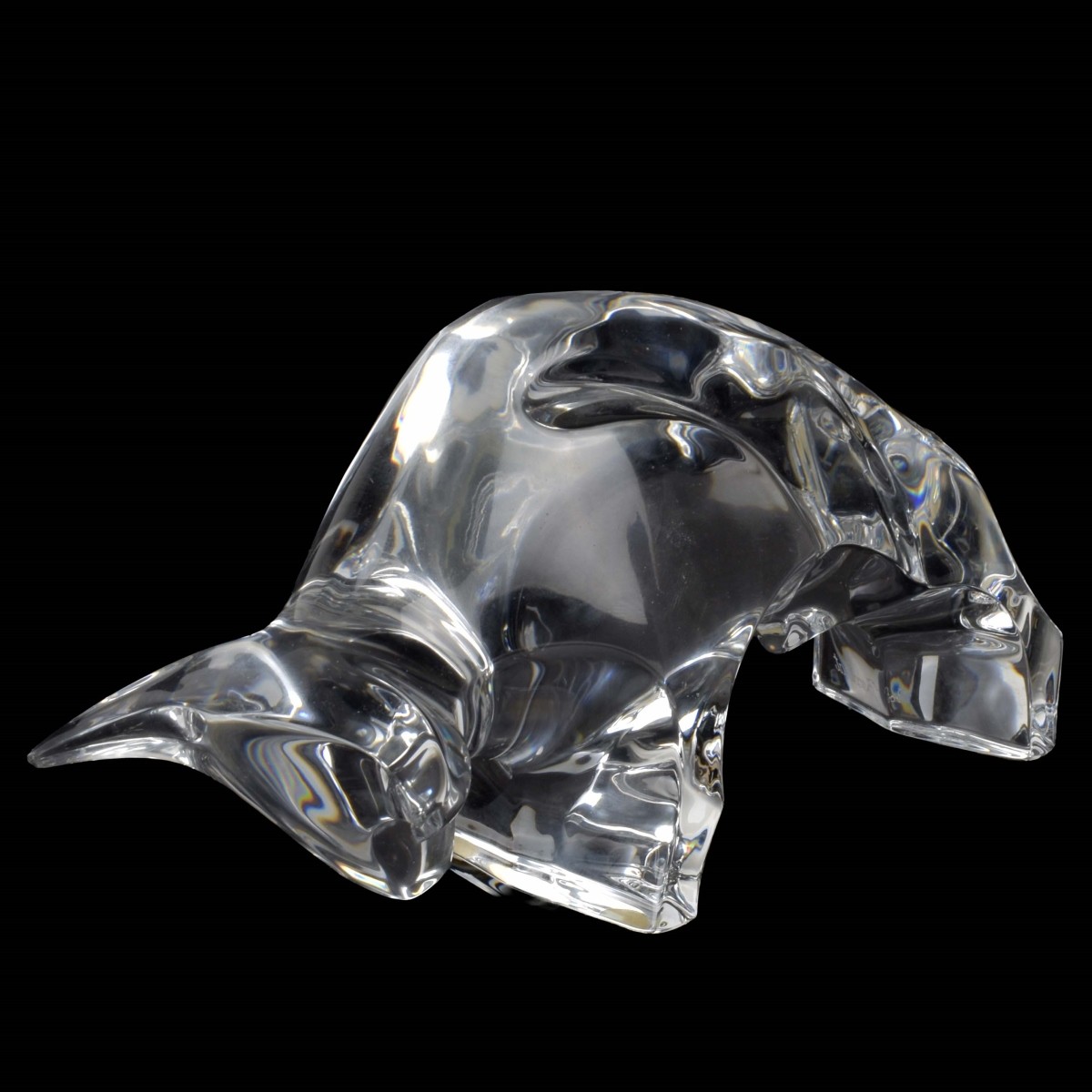 Baccarat Crystal Bull Figurine