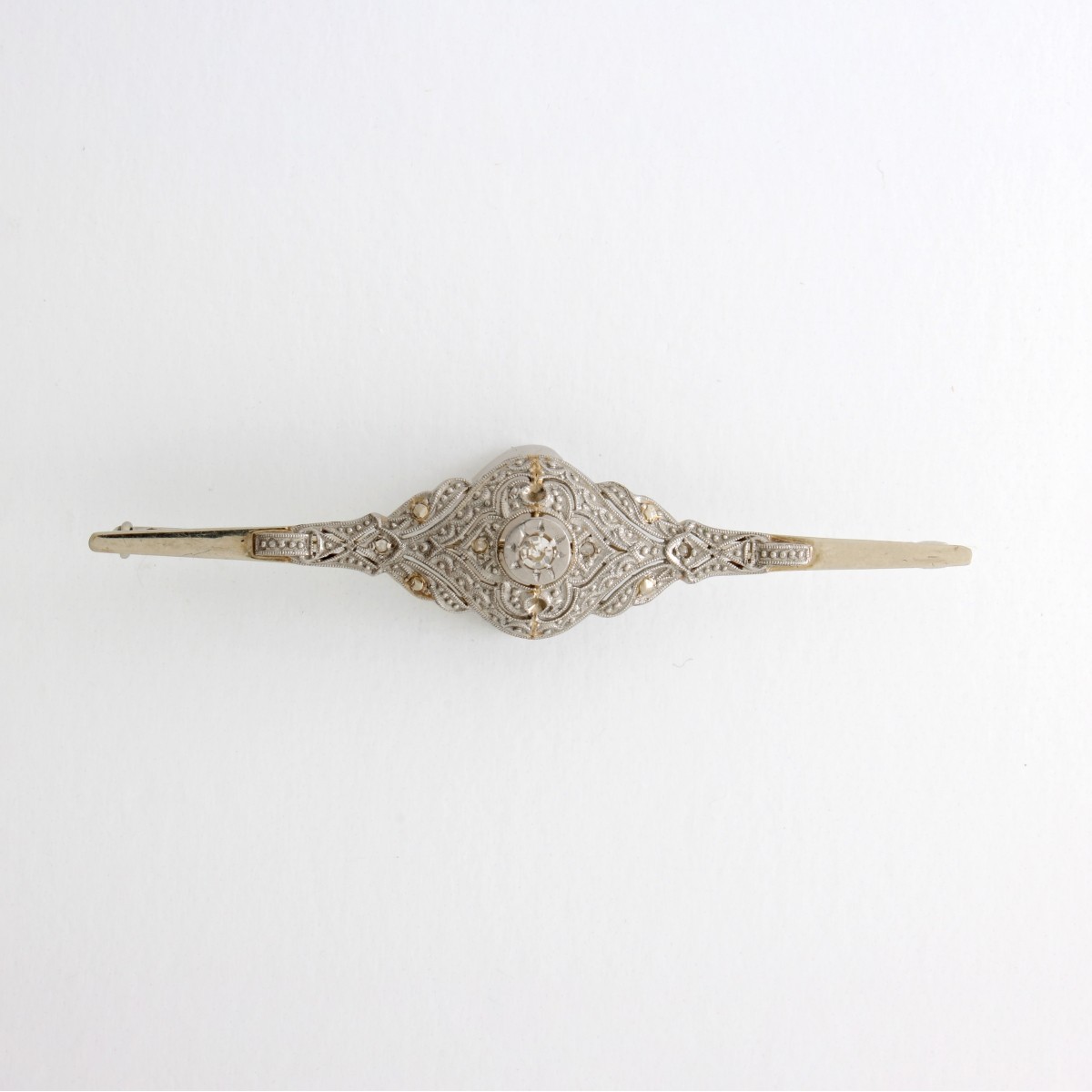 Diamond and 14K Bar Pin