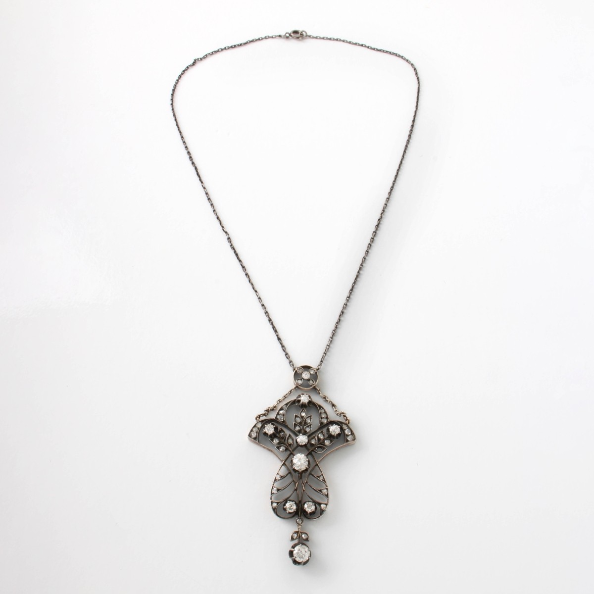 Russian Diamond and 14K Pendant