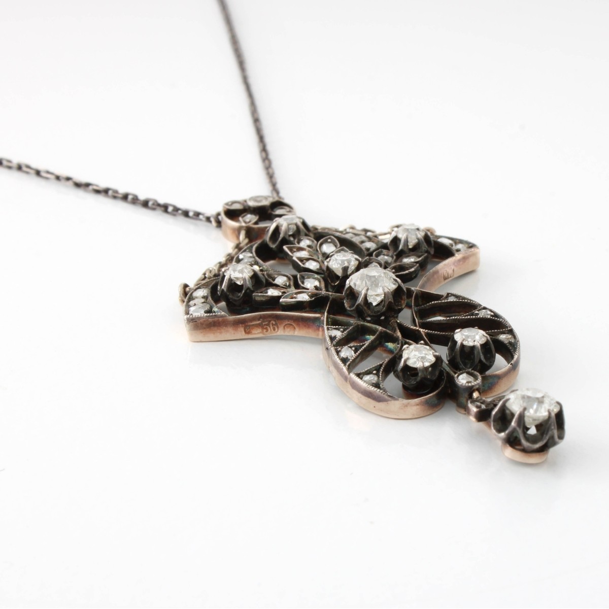 Russian Diamond and 14K Pendant