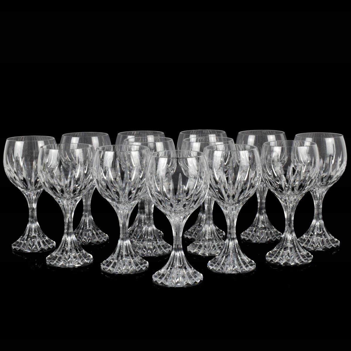 Baccarat "Massena" Cut Crystal Goblets