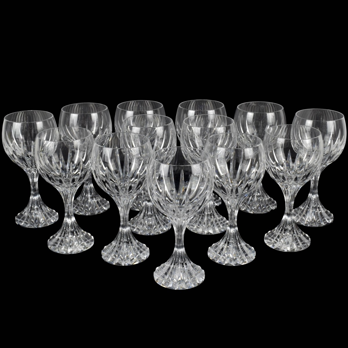 Baccarat "Massena" Cut Crystal Goblets