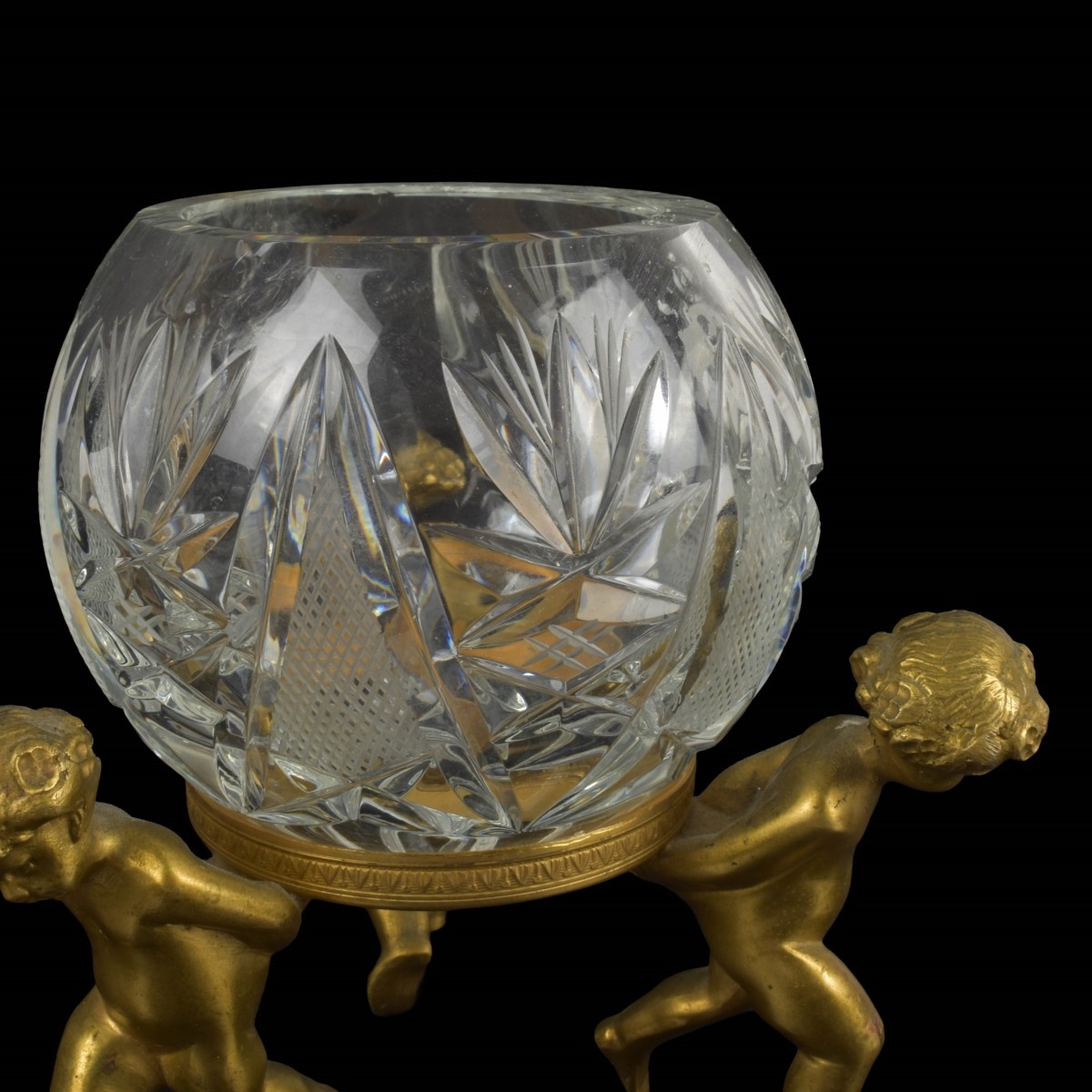 Antique French Bronze and Crystal Pieces