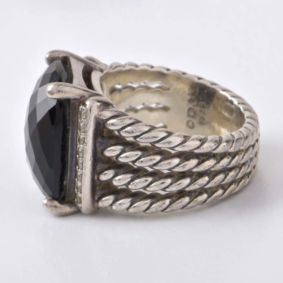 David Yurman Onyx and Sterling Ring