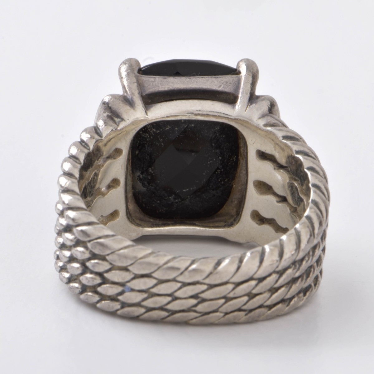 David Yurman Onyx and Sterling Ring
