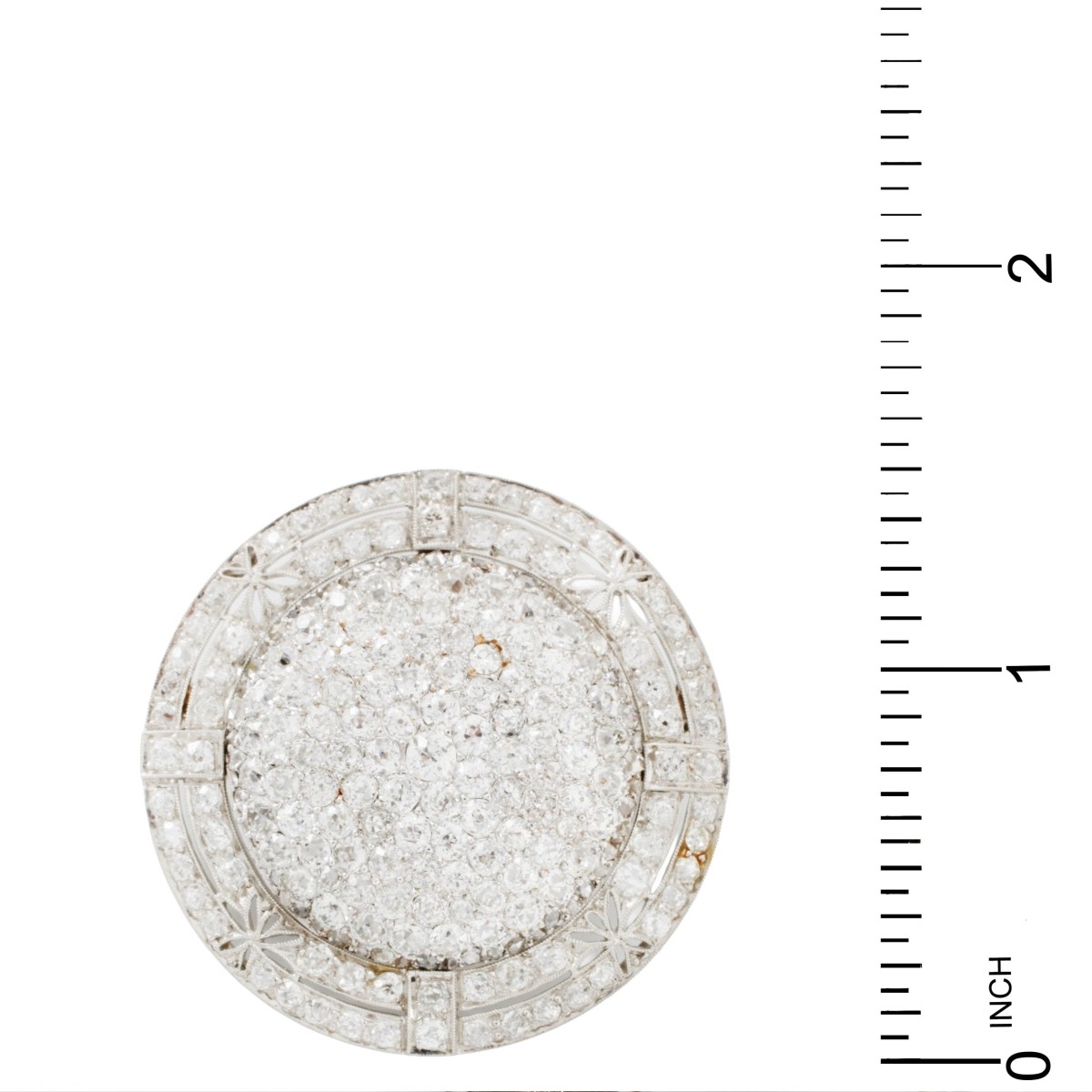Deco Diamond & Platinum Pendant / Brooch