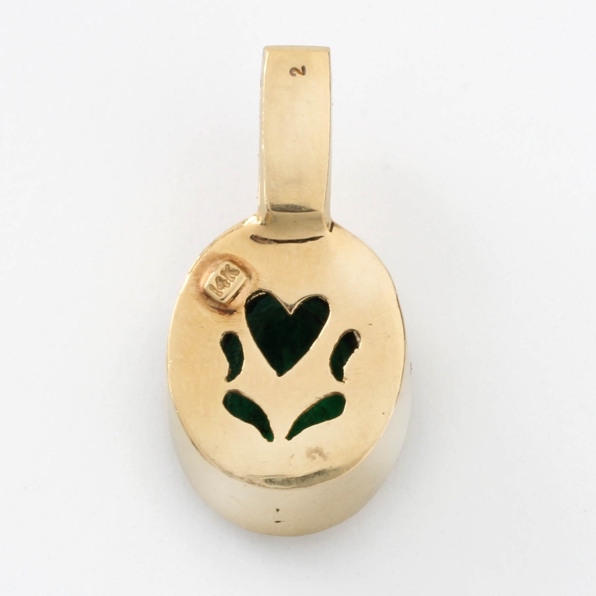 Emerald, Diamond and 14K Pendant