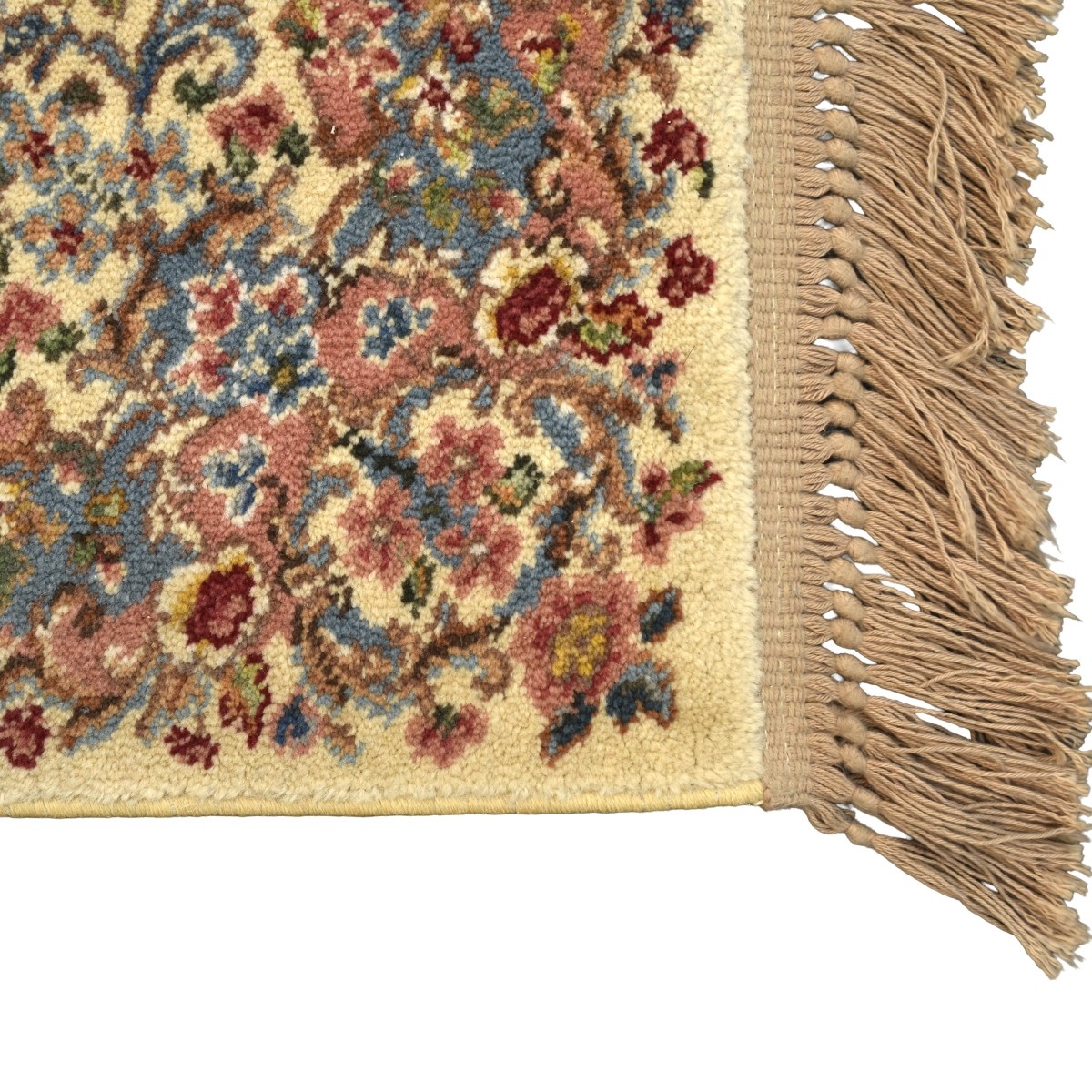 Vintage Karastan Ivory Kirman Wool Rug