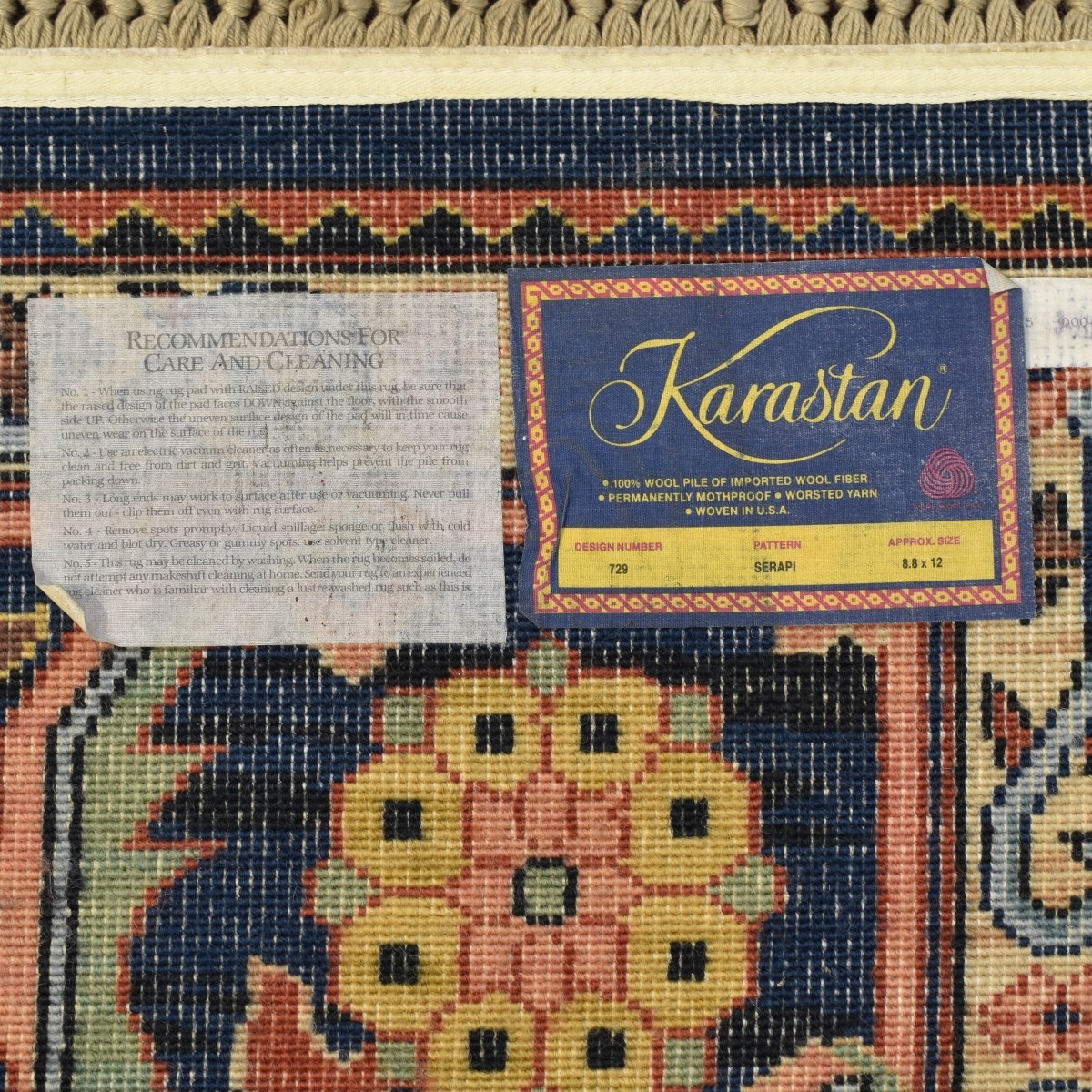 Vintage Karastan Serapi Wool Rug