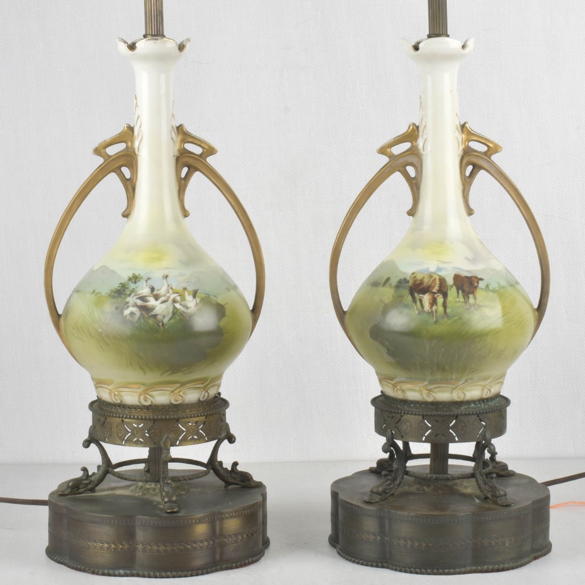 Pair of Porcelain Urn Shape Lamps