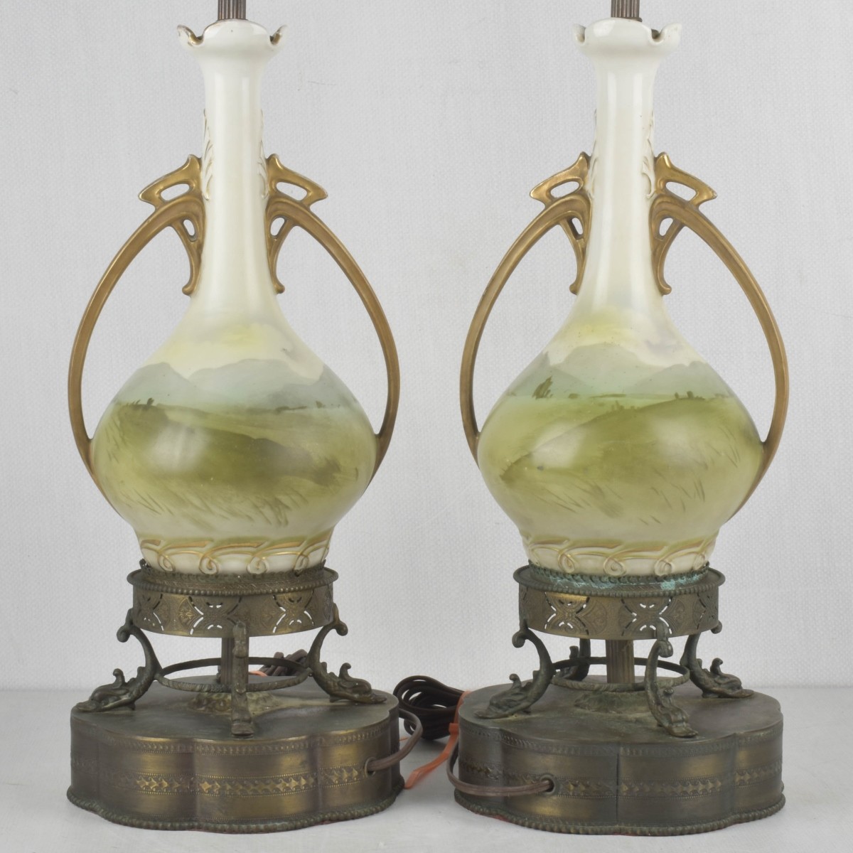 Pair of Porcelain Urn Shape Lamps