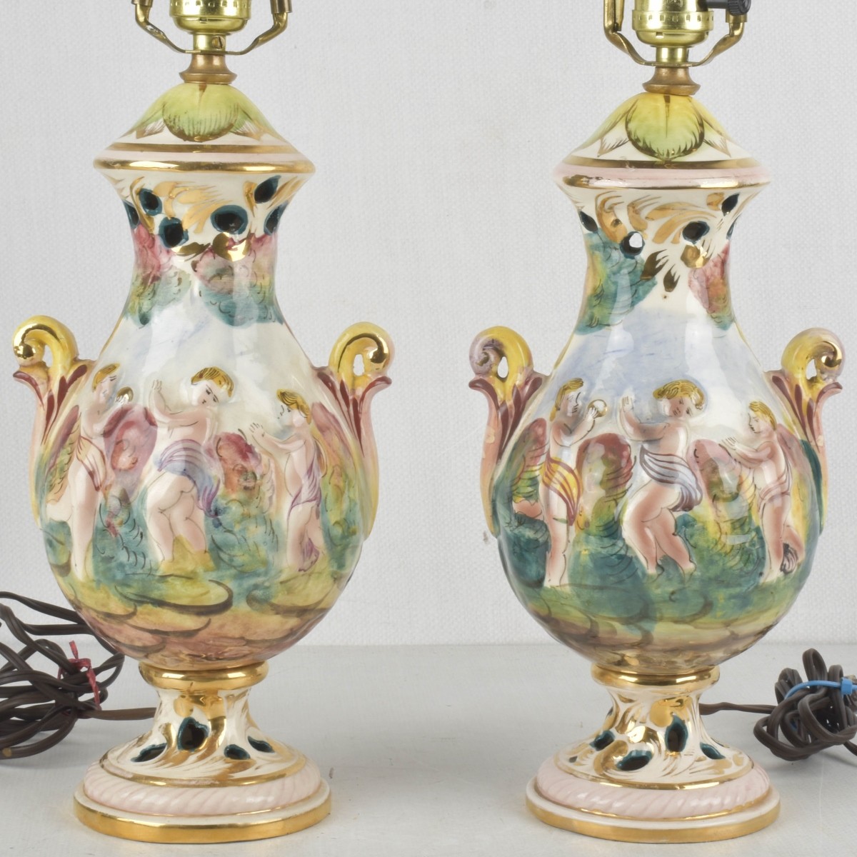 Pair of Italian Capodimonte Lamps