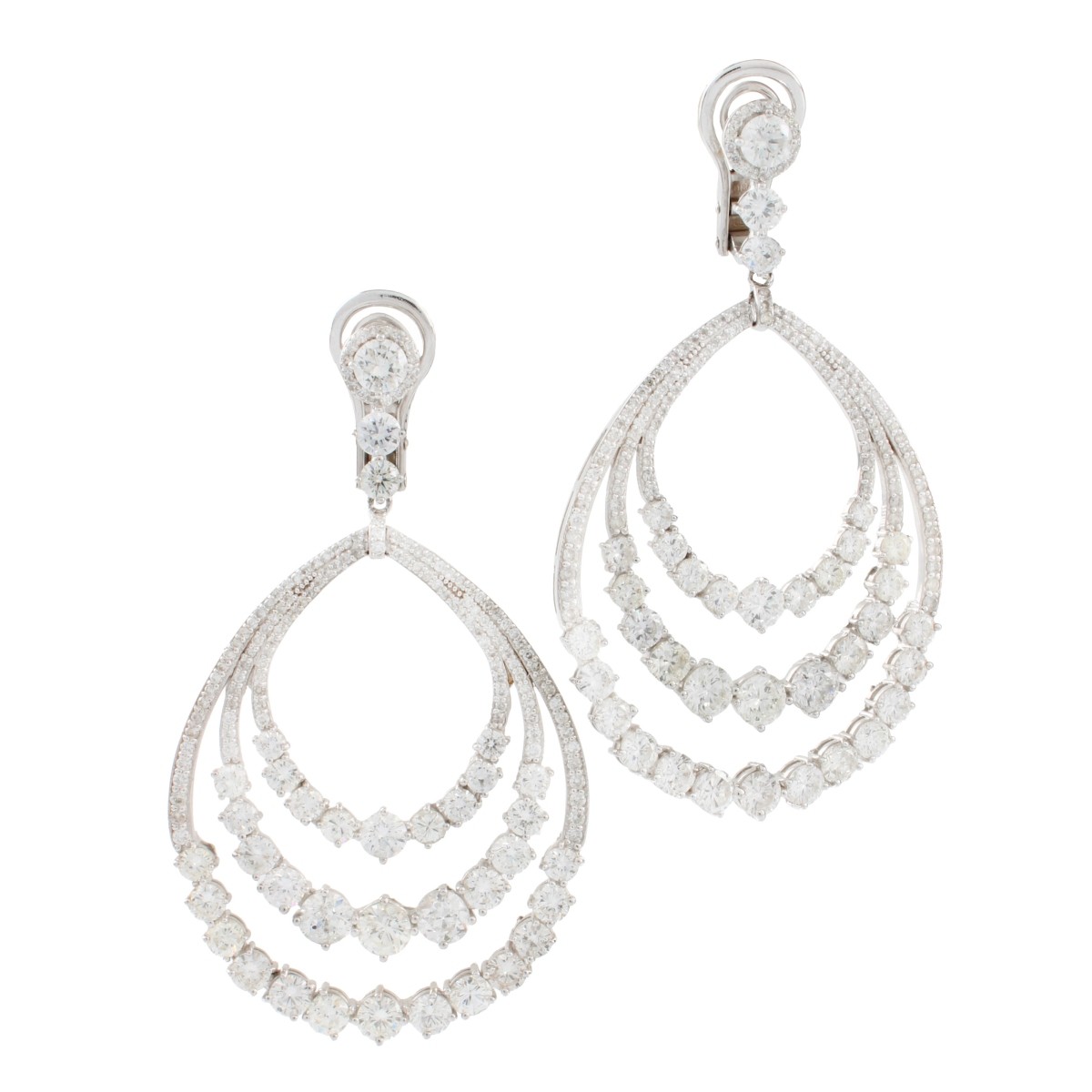 18KW Gold and Diamond Earrings