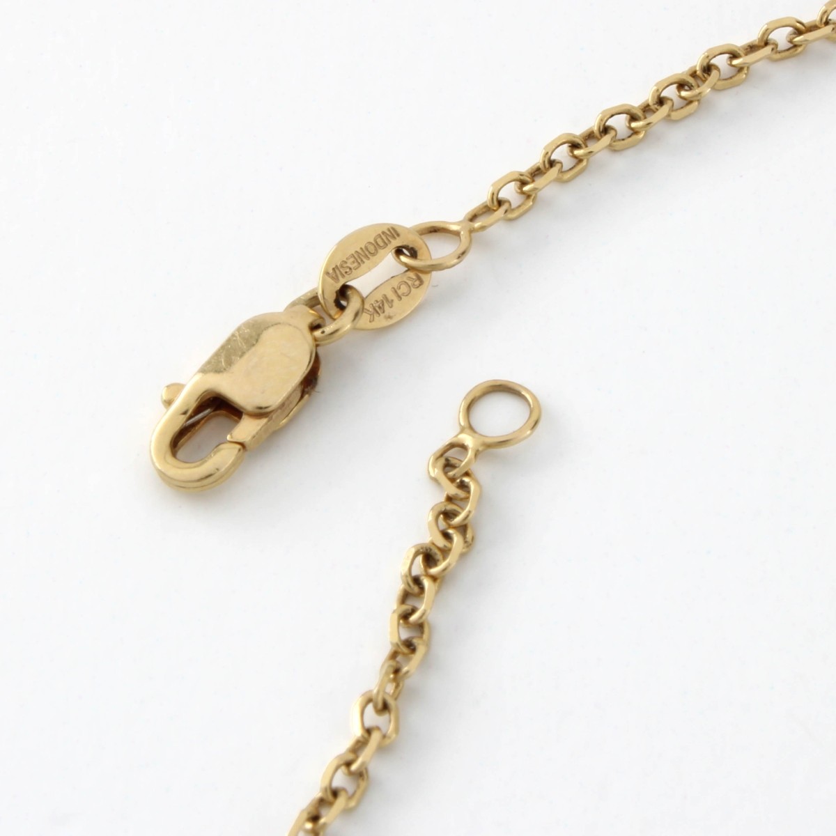 14 K Yellow Gold and Diamond Necklace