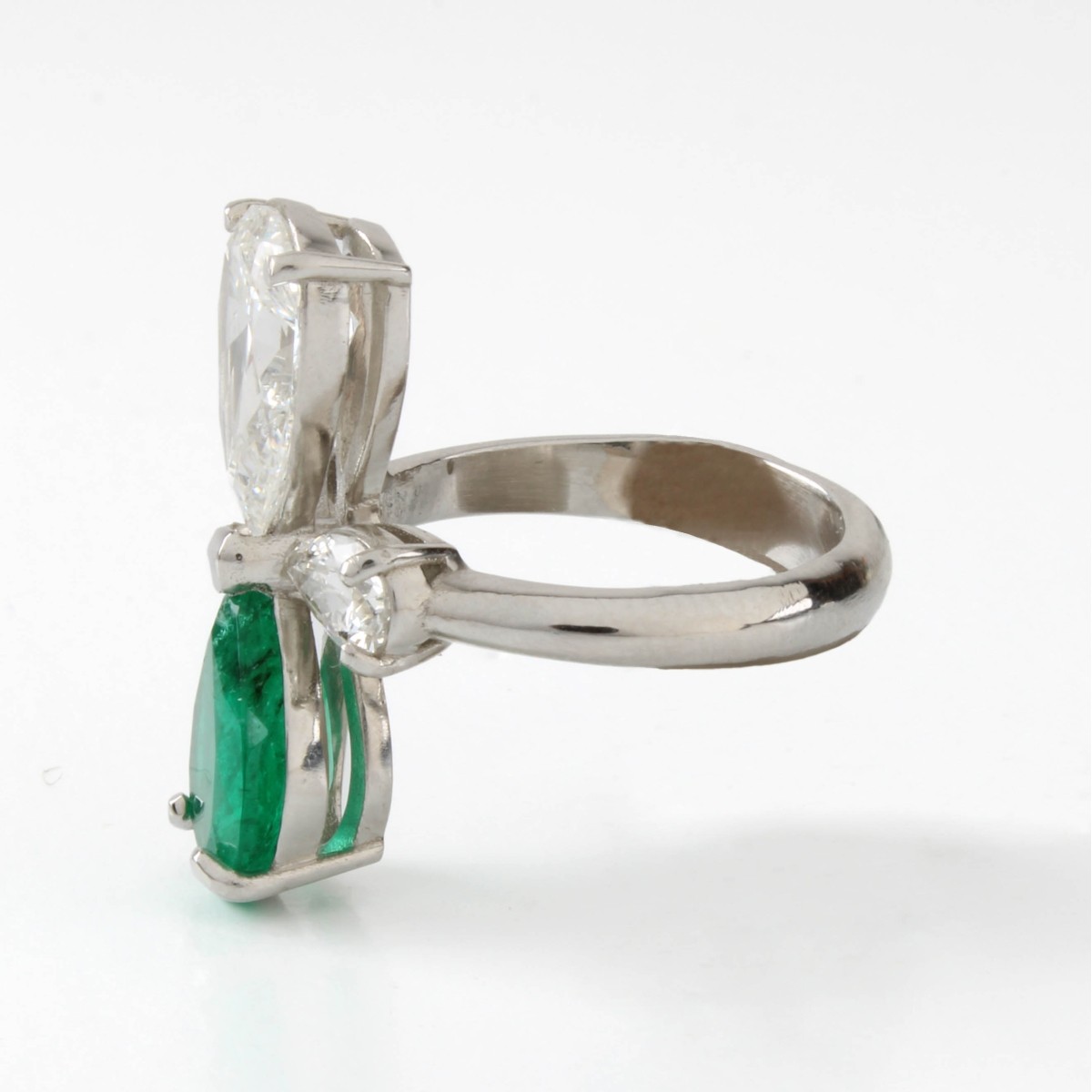 Platinum, Diamond and Emerald Ring