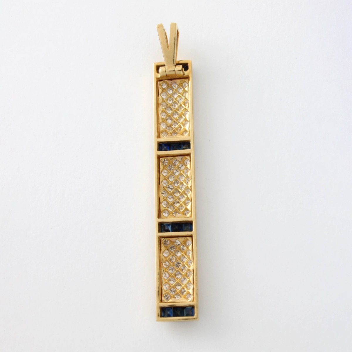 Diamond, Sapphire and 18K Pendant