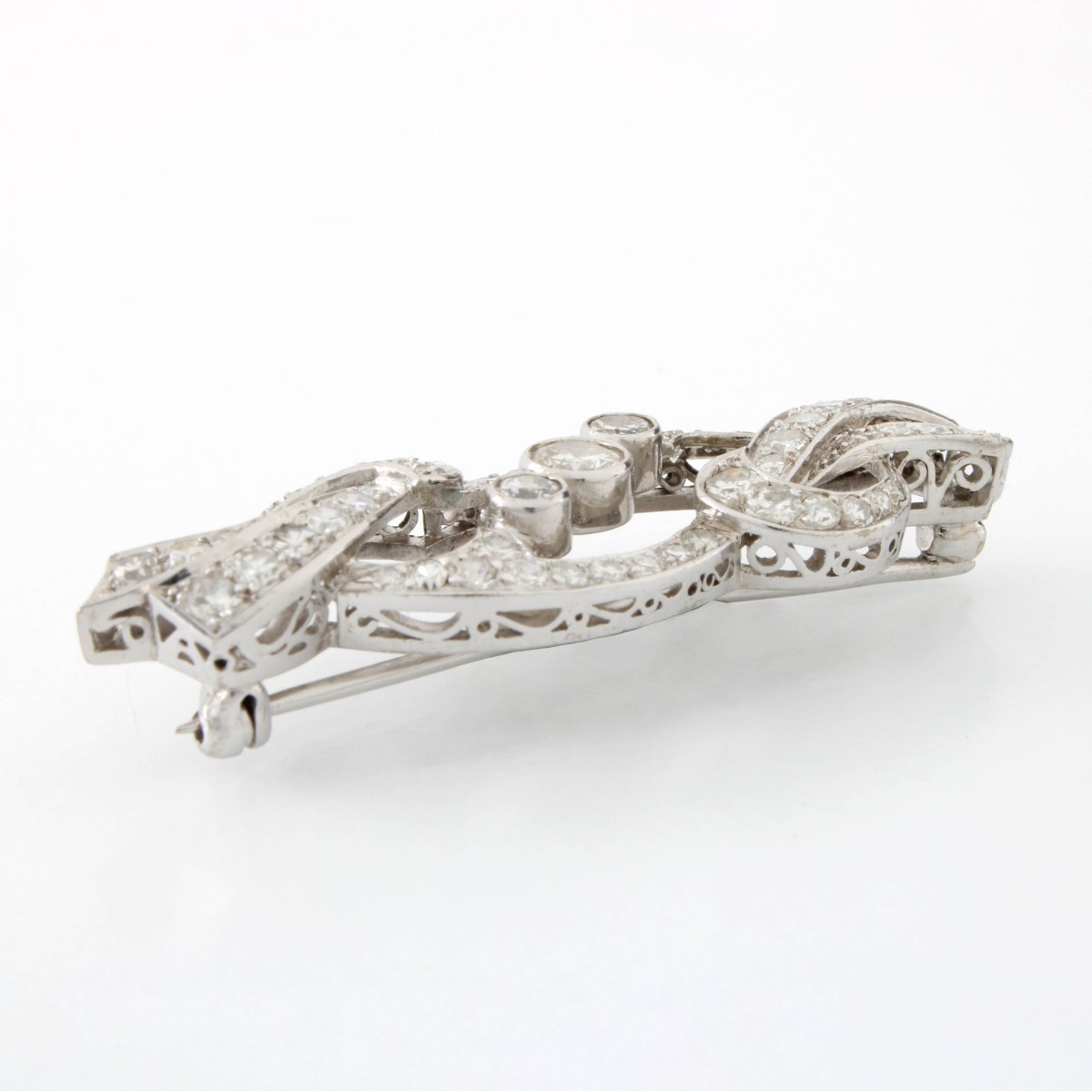 Diamond and Platinum Brooch