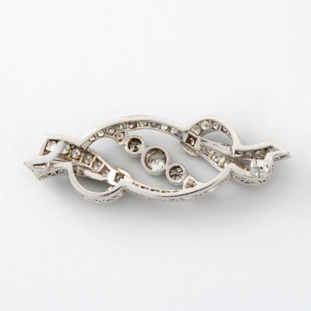 Diamond and Platinum Brooch