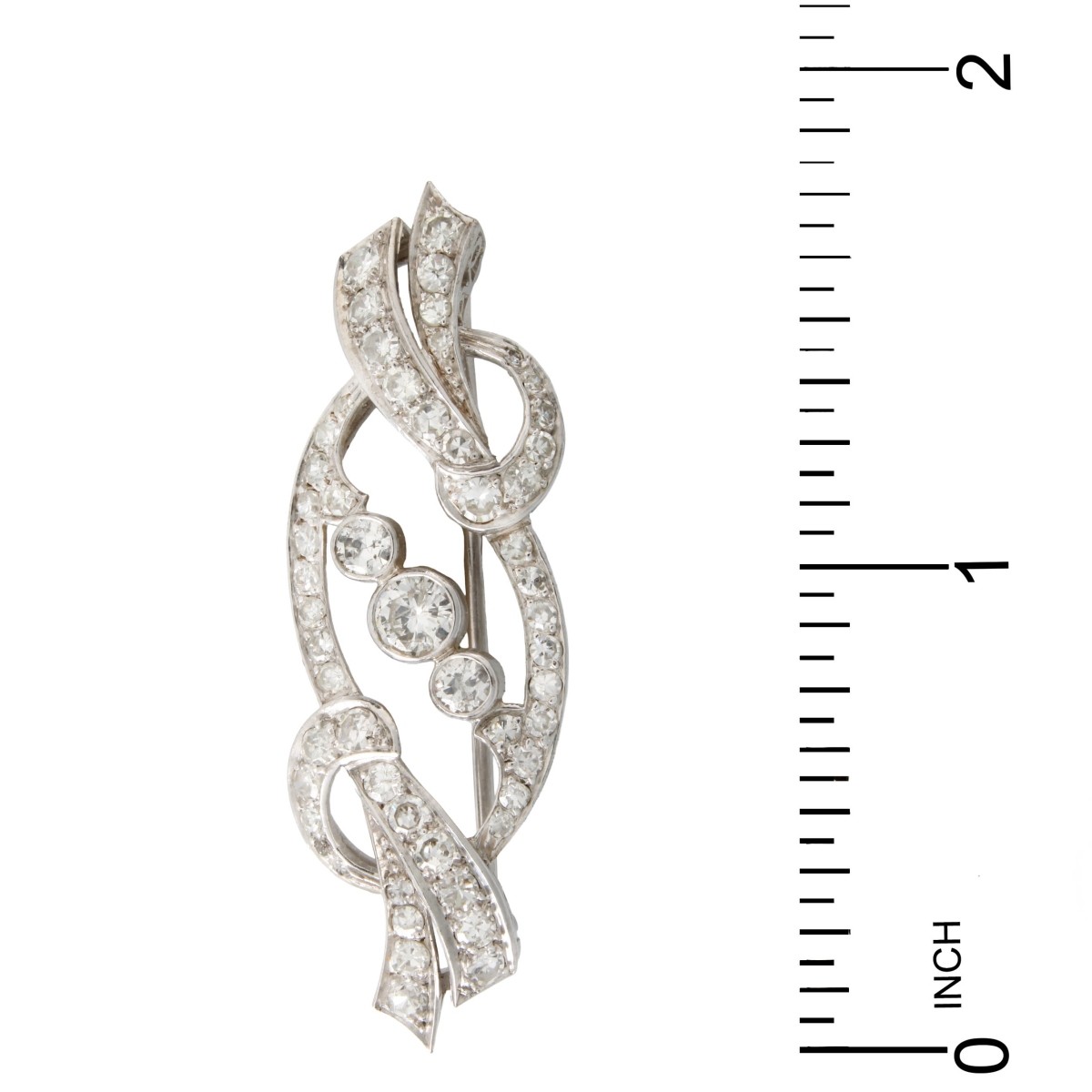 Diamond and Platinum Brooch