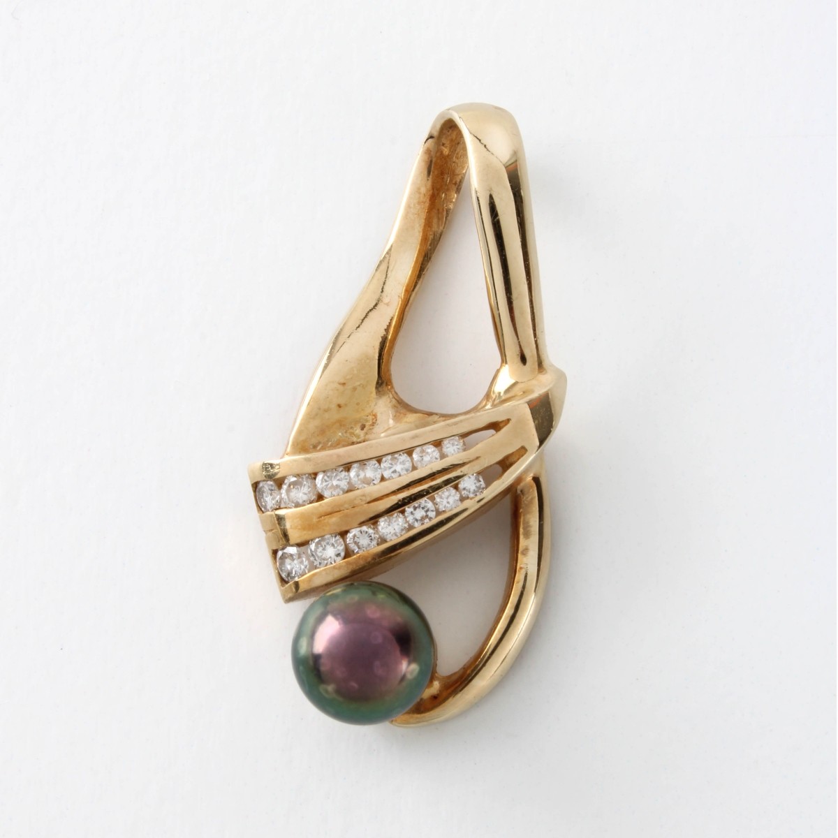 Pearl, Diamond and 14K Pendant
