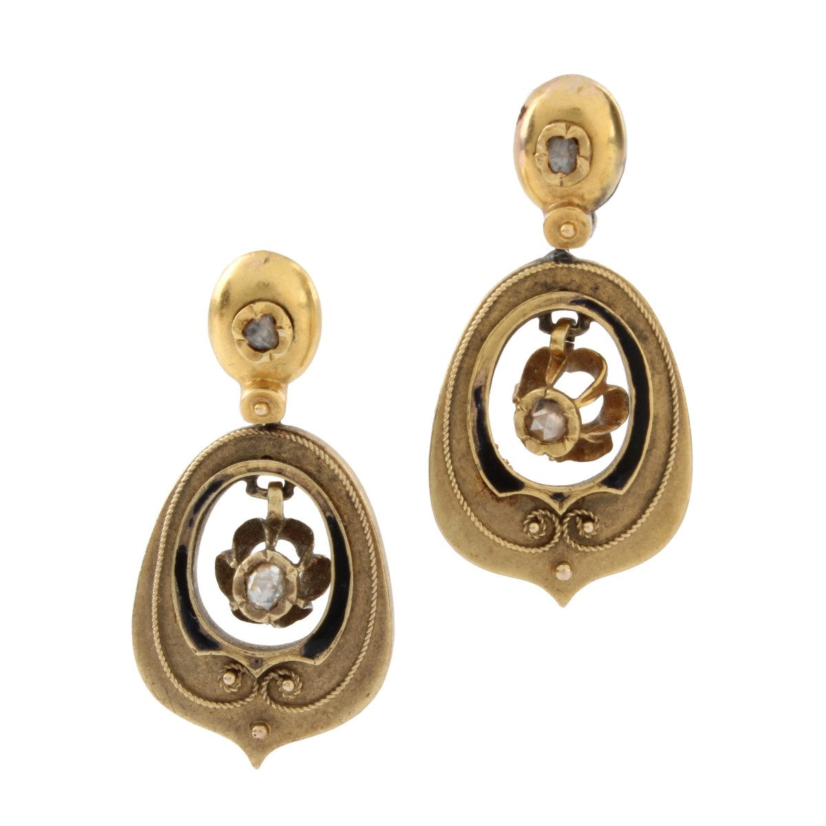 18K and Diamond Earrings