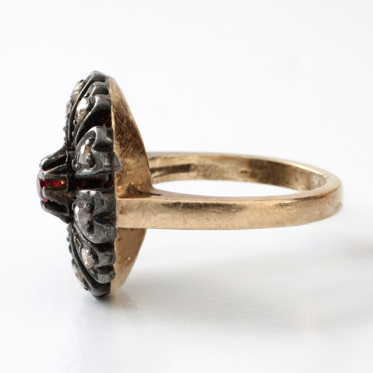 Victorian 14K, Ruby and Diamond Ring