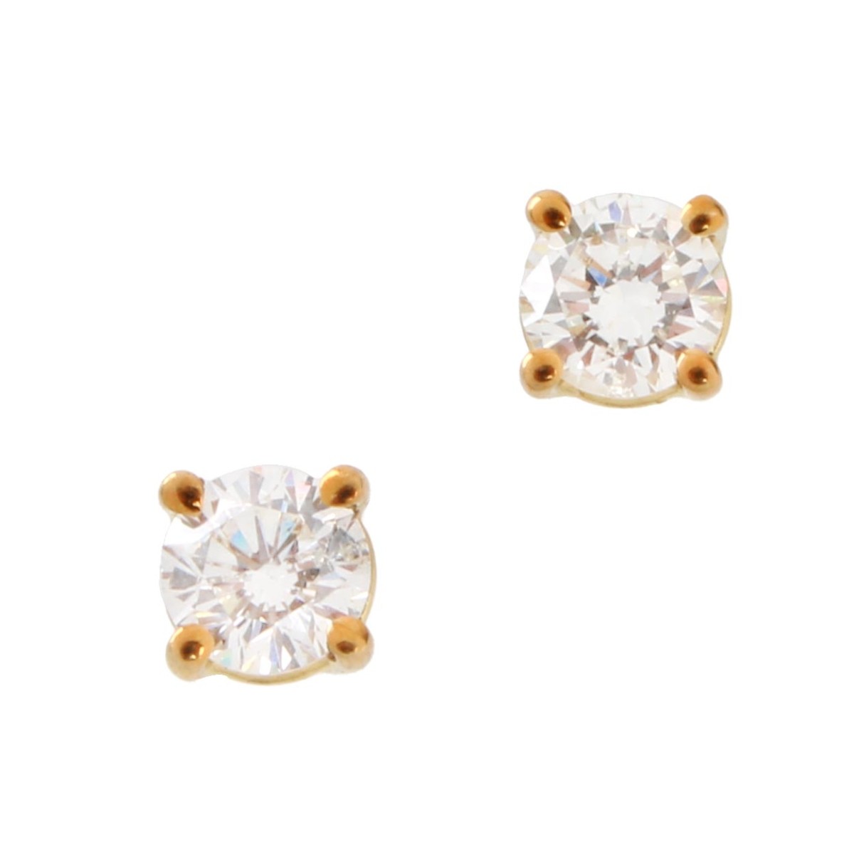 Diamond and 18K Ear Studs